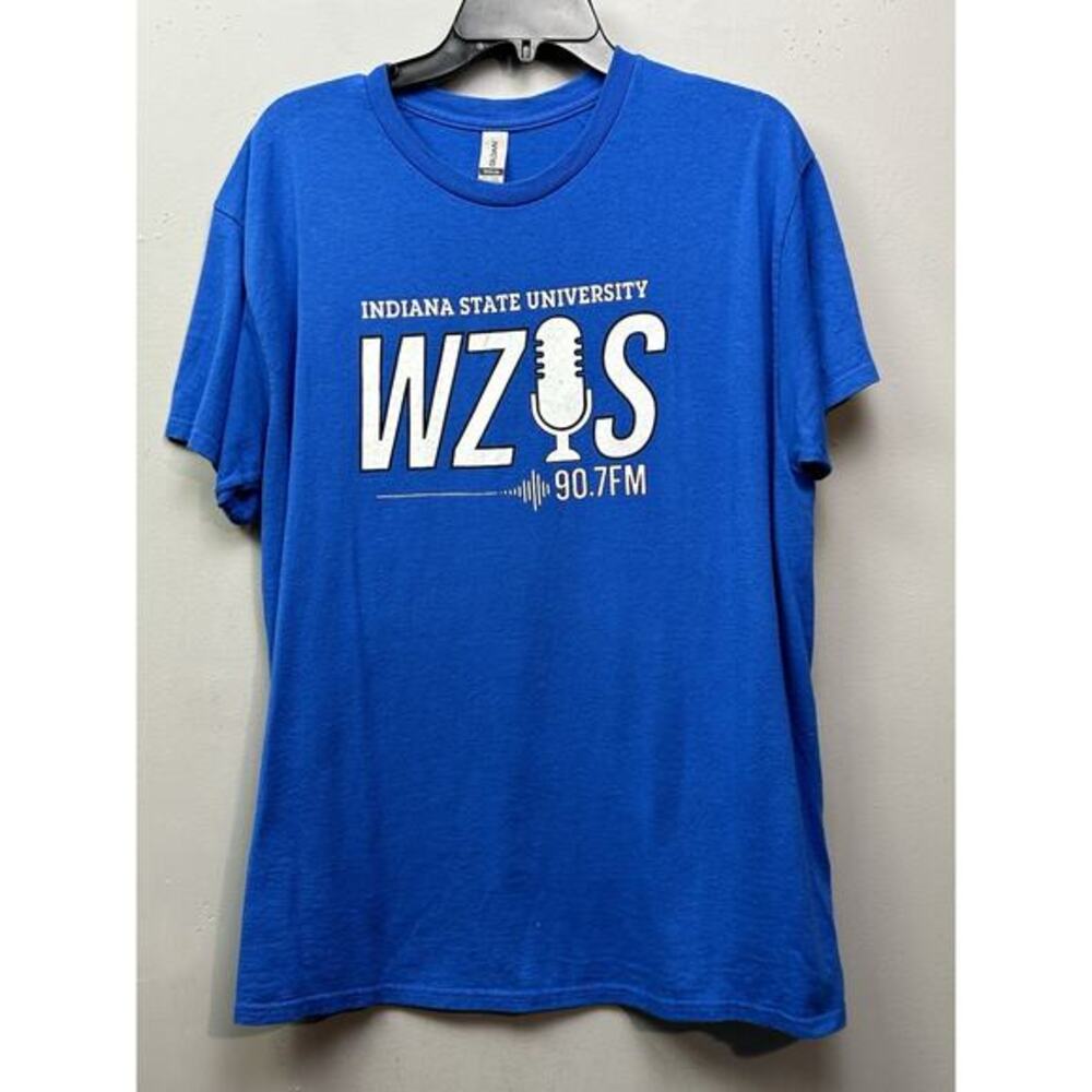 Indiana State University WZIS Radio Station Shirt Adult Large Blue Gildan
